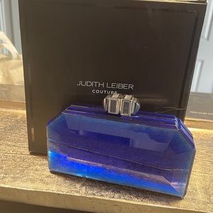 Judith leiber blue clutch